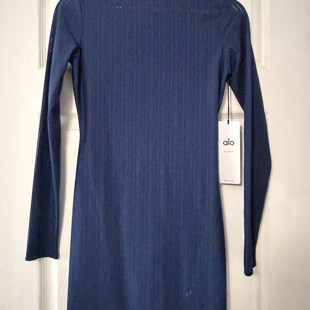 ALO Yoga Long Sleeve Dress in Navy Blue